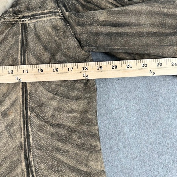 Winlit Womens Shearling Lined Genuine Leather Jacket Brown Zebra Print - Picture 13 of 14